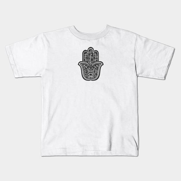 Hamsa amulet. Hand of Fatima Kids T-Shirt by CatCoconut-Art